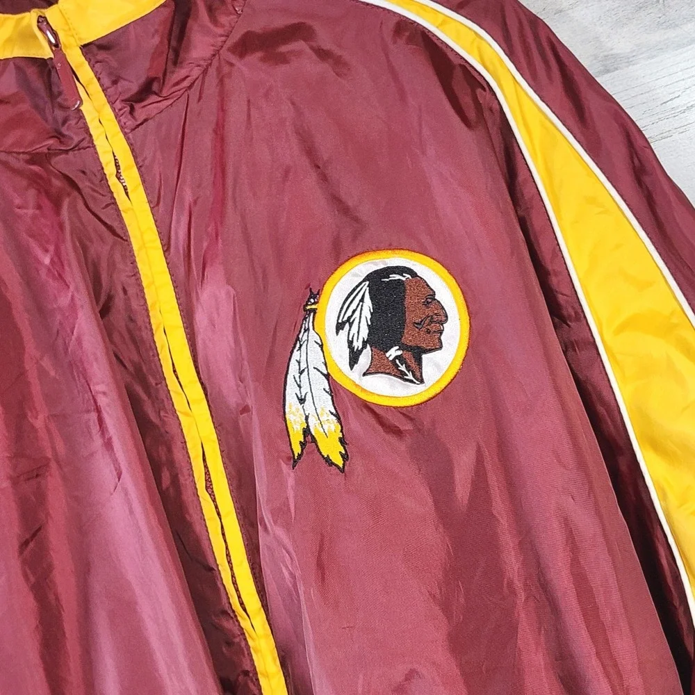 NFL Washington Redskins Windbreaker Jacket Mens 4XL Burgundy Yellow Full Zip